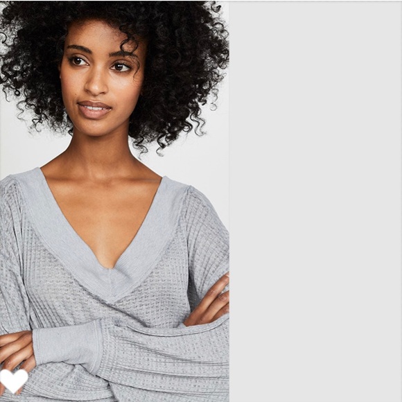 Free People South Side Thermal Top. Grey NWT - Picture 4 of 6